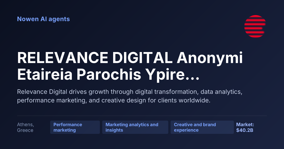 RELEVANCE DIGITAL Anonymi Etaireia Parochis Ypiresion Marketing kai Psifiakou Metaschimatismou — og:image preview