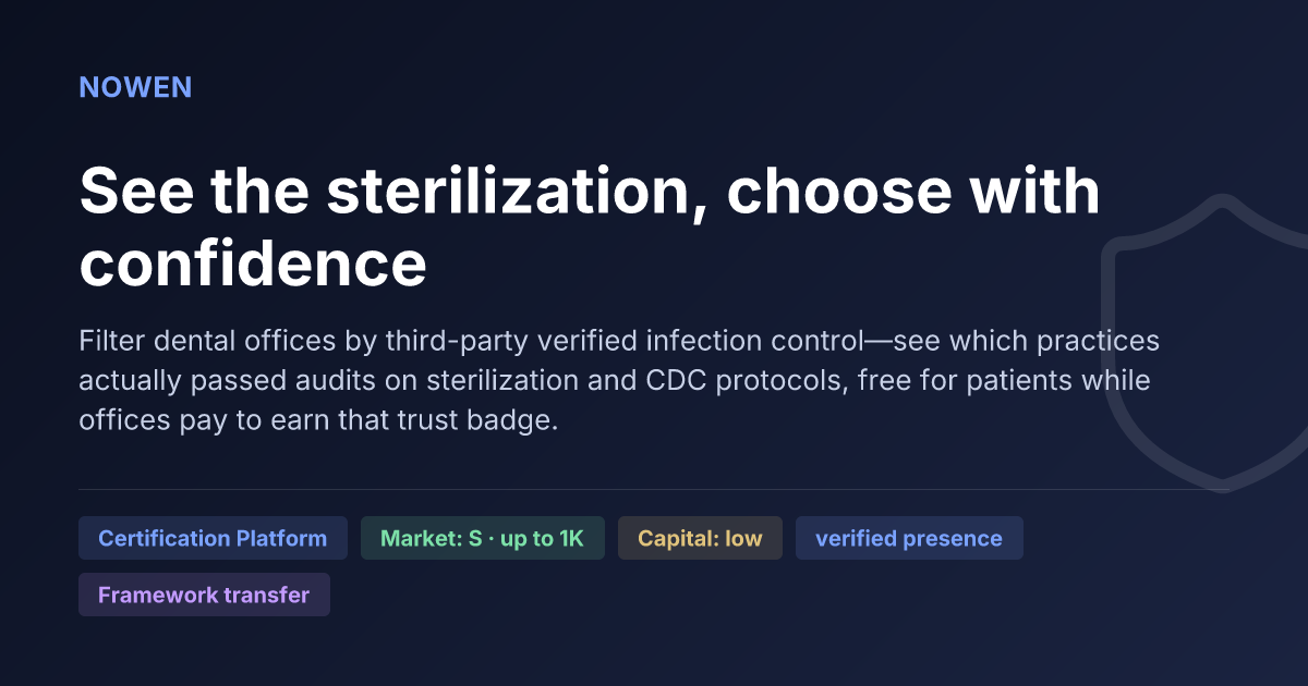 See the sterilization, choose with confidence - illustrative business idea summary card