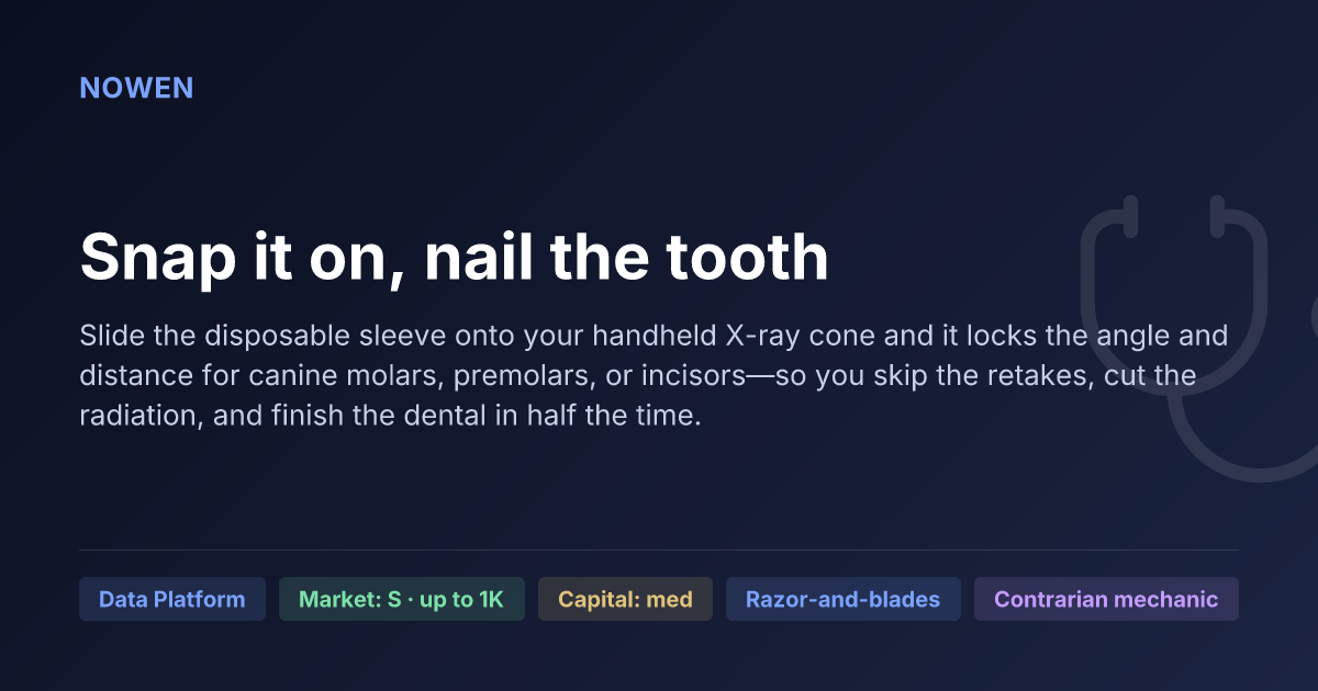 Snap it on, nail the tooth - illustrative business idea summary card