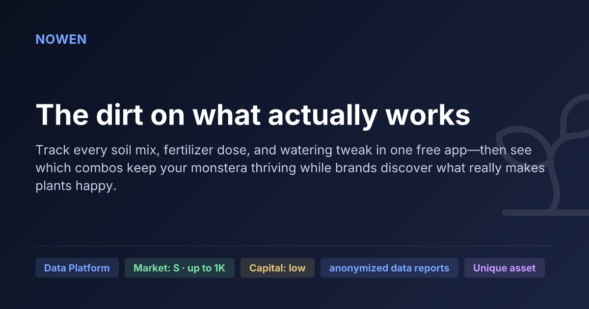 The dirt on what actually works - illustrative business idea summary card
