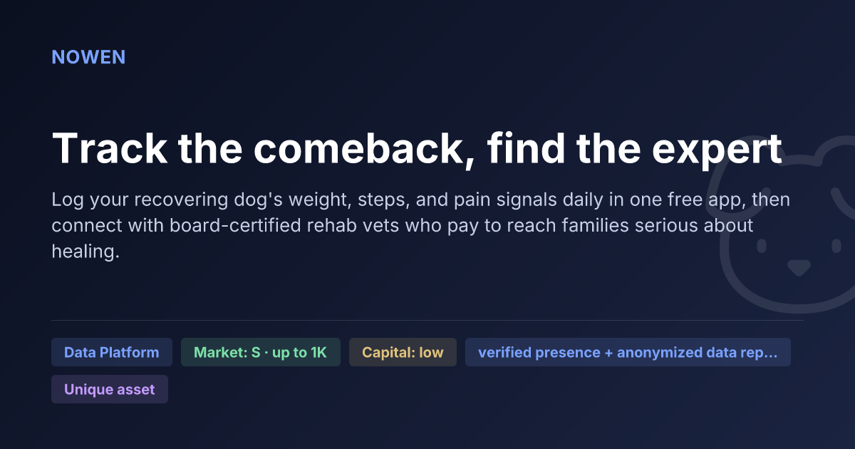 Track the comeback, find the expert - illustrative business idea summary card
