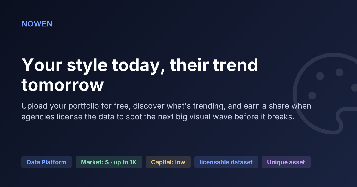 Your style today, their trend tomorrow - illustrative business idea summary card